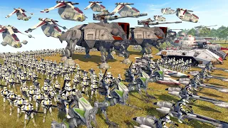 Full-Scale CLONE ARMY Invasion of MANDALORE! - Men of War: Star Wars Mod