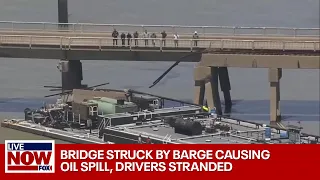 Gulf waterway closed after barge slams into bridge | LiveNOW from FOX