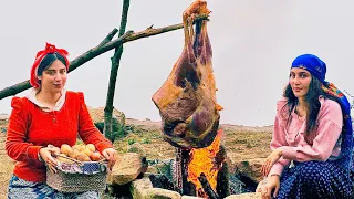 Cook a whole leg of beef in the mountain oven! Nomad grandmother's recipe!