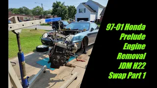1997 - 2001 Honda Prelude Engine Removal JDM H22A Swap Part 1