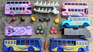 Satisfying Adding Pair Parts Of Toy Buses | After Assemble Drive Them By Hand | Rehan Vehicles