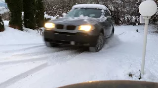 BMW X3 E83 3.0d Driving a 20% Slope Up and Down in Snow