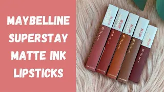 Maybelline Superstay Matte Ink Liquid lipsticks | Swatches