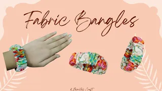 Fabric Bangles | Fabric Wrapped Elastic Scrunchie Bracelet Bangle Wristband | DIY Fabric Bangles