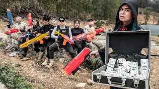 Nerf Guns War : S.W.A.T Girl Seal Team Attack Group Criminals Dangerous By Boss Hat Dark