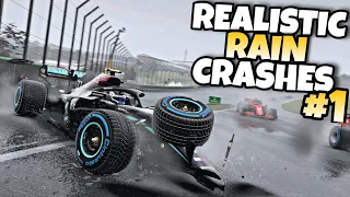 F1 2020 REALISTIC RAIN CRASHES #1