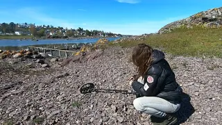 Coins on a tiny Norwegian island| metal detcting Norway| SheDigs!