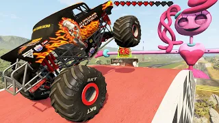 Monster Truck Madness #5 | Long Jumps and Crashes | BeamNG Drive - Griff's Garage