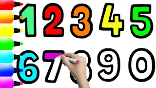 1234567890 /// How to Draw and Paint Numbers 1234567890 Easy For Kids /// KS ART #KIDS