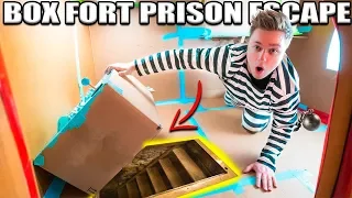 24 HOUR BOX FORT PRISON ESCAPE ROOM!! 📦🚔 Secret UNDERGROUND Tunnel, SPY GADGETS & More!