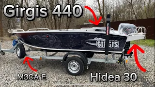Girgis 440 румпель + Hidea 30. ШИКАРНЫЙ комплект для рыбалки. Обзор и отгрузка лодки.