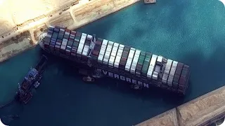 КосмоСториз: Освобождение судна "Ever Given" в Суэцком канале (Гигантский контейнеровоз)