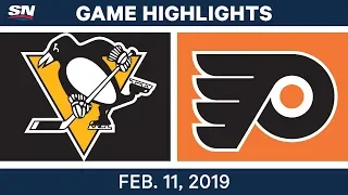 NHL Highlights | Penguins vs. Flyers - Feb 11, 2019