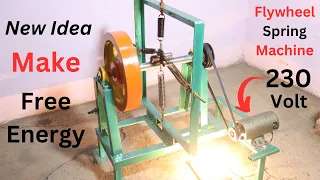 NEW Idea Make Free Electricity Generator 220v Build Spring Flywheel Machine Free Energy Generator