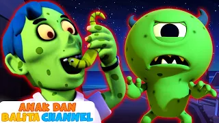 Zombie Punya Monster Kecil | Lagu Halloween seram untuk anak-anak | ABC Bahasa Indonesia