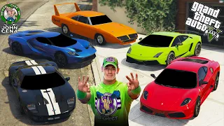 GTA 5 - Stealing JOHN CENA Supercars with Franklin ! (Real life cars #80 )