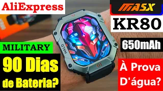 UNBOXING E REVIEW SMARTWATCH MASX KR80! O RELÓGIO MILITAR COM BATERIA GIGANTE DE 650MAH! #ALIEXPRESS