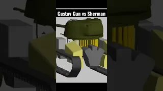 800mm GUSTAV GUN vs M4A3 SHERMAN #shorts