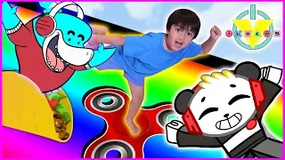 RYAN plays Roblox Slide Down + Get Eaten Games vs. Mommy & Combo Panda