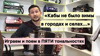 Кабы не было зимы  Играем и поем под гармонь в ПЯТИ тональностях!