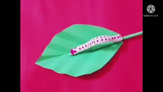 Cara membuat ulat daun dari tissue dan kertas origami