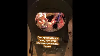 Владимир Макаров читает под треск дров в печи стихотворение про осень!