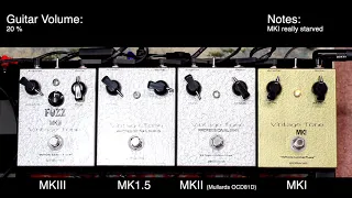 Williams Audio UK - All Tonebenders Compared - Vintage Tone MKI, MKII OC81D Mullards, MK1.5, MKIII