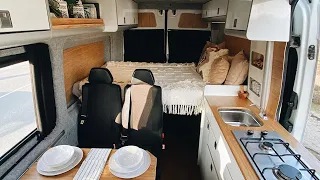 MWB sprinter camper 6 belted seats. Longer van tour.