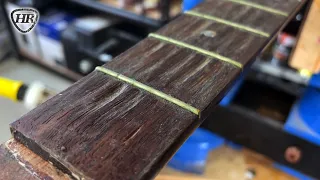 Neck Restoration on a Junk Guitar - (No talking).
