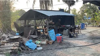 The Process Of Making Rice Noodles and Delicious Clear Water Noodle Soup / Kampot Province, Cambodia