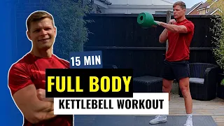 Tough Fat Burning Kettlebell Workout / 15 minutes / No Repeat