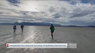 Tens of thousands still stuck in the mud at Burning Man festival