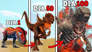 SOBREVIVI 100 DIAS COMO UM BURNING GODZILLA! E EVOLUI PARA O VERDADEIRO REI DOS MONSTROS!