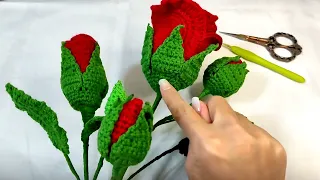 How to crochet Rose SEPALS | Quick & Easy Tutorial