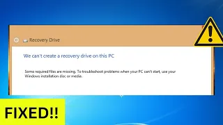 How To Fix "We Can't Create a Recovery Drive" Error in Windows