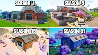 Evolution of the Dusty Depot in Fortnite (Chapter 1 Season 1 - Chapter 4 Season OG)