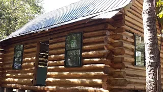 Off Grid Log Cabin Build #22 Windows