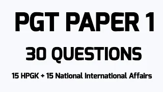 HPPSC PGT PAPER 1 REVISION 30 QUESTIONS || HPPSC SCHOOL LECTURER  PAPER