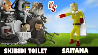 Skibidi Toilet vs. Saitama | Minecraft (CAN HE ONE PUNCH THEM?)