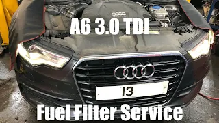 2011-2018 Audi A6 Diesel Fuel Filter 3.0 TDI C7 Service Change How To DIY Bosch N 2068 F 026 402 068