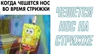 Лютые Приколы. КОГДА ЧЕШЕТСЯ НОС НА СТРИЖКЕ! (Лучшие мемы и приколы интернета. Угарные мемы)