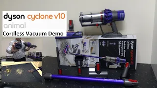 Dyson V10 Animal Cordless Vacuum Explanation and Demo