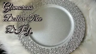 DIY Dollar Tree Glam Chargers💎| DIY Bling Décor| DIY Wedding Series| Silver Flower Charger