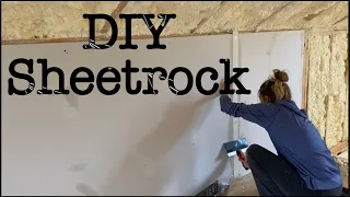 Sheetrock in Our Self Built Home | controlled burn | aerobic delivery | DIY Debt Free Cabin Build