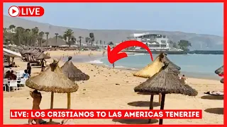 🔴LIVE: Beach is WASHED AWAY! Los Cristianos to Las Americas Walk! Canary Islands Tenerife ☀️