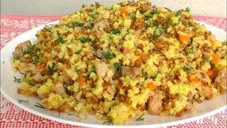 A glass of buckwheat and a glass of millet! A delicious dinner for the whole family!