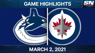 NHL Game Highlights | Canucks vs. Jets – March 02, 2021