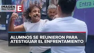 Profesor y alumno de IPN se lían a golpes en pelea callejera