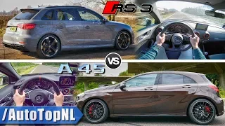 Audi RS3 2018 vs 2018 A45 AMG | 0-250km/h ACCELERATION SOUND & POV on AUTOBAHN by AutoTopNL