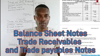 Trade Receivables & Trade Payables Notes | Balance sheet : By Accounting Solution SA